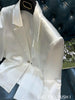 Women's White Blazer Spring Autumn Outerwear Female One Button Top High-quality Triacetic Acid Small Suit Coat