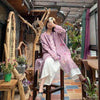 Spring Retro Print Ramie Loose Women Thin Wind Coats Leisure Long Trench Vintage Chinese Style Coat