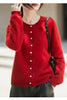 Winter Women's Clothing Tops Brushed Wool Cardigans O Neck Yellow Warm Causal Sweater Soft Solid Knitted Coats B1713005