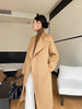 Dual Purpose Collar Wool Coat Horn Button Women 100% Wool Overcoat Double-Layers Autumn Winter Long Jacket Thick Trench Coat #23