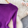 Winter Women Knit Maxi Dress O Neck Autumn Long Sleeve Slim Solid Harajuku Ladies Pencil Sweater Long Dresses