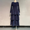 Spring Ruffled Lantern Sleeve Pleated Dress Atmospheric Design Sense Pleated Long Dresses Women's Clothing