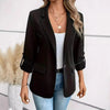 Blazer Women Casual Autumn Winter Solid-Color Versatile Pocket Long-Sleeved Suit Women Clothing