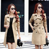 Autumn Korean Mid-Length Trench Coat Women Double-Breasted Slim Temperament Windbreaker Female Casual Outwear Overcoat