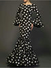 Elegant Ladies Dress Trumpet Sleeves Polka Dot Decoration Cascading Ruffle Hem Sexy Fishtail Ladies Evening Dress