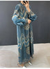 Vintage Chic Printting Straight Pleated Women's Dress Hand-Cranked Floral Long Dresses Spring Clothing 2DB6498