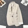 Beige Notched Collar Jacket Women Korean Chic Patchwork Long Sleeve Small Suit Coat Casual Simple Single Button Blazers