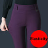 Black Women's High Waist Stretch Suit Pants, Slim Trousers, Purple Green Brown Pantalones, Asian Size M-6XL