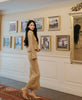 Spring Women's RoundNeck Diamond-Embellished Long-Sleeved Knitted DressY2K High-Quality Commuter Maxi Dress
