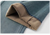 Women Jeans Fleece Lined Wide Leg Washed Finish Warm Insulation Soft Touch Winter Everyday Style Full Length