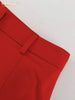Loose Red Office Women's Two Pieces Set Elegant Long Sleeve Blazer With High Waist Slit Long Skirt Set Female