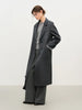 Winter Women's Tailored Shoulder Blazer Coat - Double Faced Wool Trench Outerwear with Notch Lapel Office Elegant