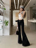 Women Japanese Y2k Streetwear Harajuku Bell Bottoms Denim Pants Long Trousers 2000s Grunge Flare Jeans Female