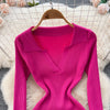 Women Polo Collar Knit Maxi Long Dress Elastic Ribbed Long Sleeve Bodycon Sweater Dress Elegant Ladies Party Casual Outfits