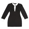 Autumn Color Patchwork Mini Dress Women Turn Down Collar Long Sleeve Slim Bodycon Streetwear Office Lady Outfits