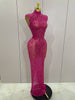 Sexy Sparkly Crystal Diamonds Mesh See Through Long Dress Women Elegant Party Costume Singer Stage Performance Outfit
