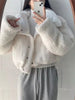 Korean Double-Sided Wear Lamb Fur Patchwork Down Cotton Jacket Women's Autumn Winter Short Big Lapel Student Bread Coat