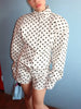 Polka Dot Print Shorts 2 Piece Sets For Women Long Sleeve Patchwork Contrast Jacket Coat And Casual Commute Shorts Suits