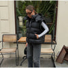 Two Wear Women's Winter Jacket Detachable Sleeve Padded Coat Stand Collar Hooded Puffer Coat Short Padded Coat Padded Vest