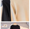 Women Loose Irregular Knit Maxi Dress Autumn Winter Ladies Splicing Together Vestidos Female Fake Two Pieces Long Dresses