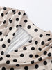 Satin Polka Dots Women's Maxi Dress Suit Ribbon V Neck Full Sleeve Waist Cinching Skirt Sets Evening Party Outfits