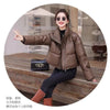 Solid Color Windproof Cropped Puffer Jacket Women Winter Thick Short Coat Warm Coat Fluffy Parka Vintage Tops Women's Clothing