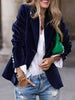 Elegant Velour Blazers Women Retro Single Button Suit Collar Jacket Blazer Coat Autumn Long Sleeve Simple Outerwear