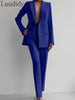 Two Piece Suit Women's Blazer Suit Office Lady Long Sleeve Blazer and Pant Sets