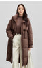 Women's Long Parkas Winter Padding Coat Oversized Stand Neck Hooded Zipper Warm Outerwear Woman Clothes W44M58169