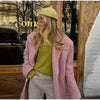 Autumn Winter Solid Women's Woolen Overcoat Urban Long Sleeve Lapel Button Female Outwear Elegant Lady Overcoats
