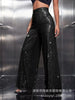 Women's Solid Color Wide-leg Pants Casual Elegant Black Sequins Holiday For Women Long Pant Womens Clothing