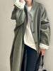 Stand Neck Long Trench Coat Women Spring Casual Turn-down Collar Single-breasted Trench Coat