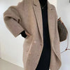 Autumn Women Woolen Coat Turn Down Collar Regular Length Coat Women Winter Blazer Clothes Coats Tops