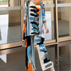 Blue Green Tie-Dye Print Women's Two-piece Set Three-quarter Sleeves A-line Top Wide Leg Pants Spring 2DB7115