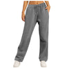 Women's Winter Sweatpants Solid Color Casual Fleece Sweatpants Outdoor Travel Camping Wide Leg Straight Pants