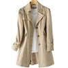 Spring Autumn Solid Trench Coat Women Single-Breasted Khaki Black Pink Beige Windbreaker Outerwear Casual Tops JH33