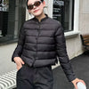 Lightweight Down Cotton Jacket Women Autumn Winter Stand Collar Warm Short Parkas Vintage Versatile Cotton-Padded Coat