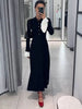 Winter Knitted Long Dress Women Elegant Casual Long Sleeved Maxi Party Dresses Autumn Chic Female Buttons Black Dresses
