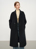 Women's Pure Wool Double Breasted Coat - Classic Mid-Length Winter Trench Warm Elegant Overcoat