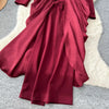 Long Dress Women Sexy Dresses Mock Neck Vestidos Y2k Streetwear Full Sleeve Tight Waist Elegant Splice Party Night Work