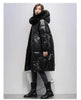 Oversized Womens Down Cotton Jacket Winter Warm Jackets Coat Long Hooded Fur Collar Parka Overcoat Female Cold Jackets Black