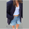 Women Blazer Jacket Bandana Print Fringe Shawl Back Patchwork Tassel Detail Lapel Long Sleeve Single‑Breasted Casual Suit Coat