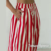 Vertical Stripe Two Piece Outfit Stand Collar Zip Up Jacket Elastic Waist Wide Leg Pants Loose Women Casual High Street Set