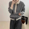 Polo Collar Knitt Sweater Women Design Feeling False Two Piece Blouse Cardigan Autumn Winter Versatile Knitt Coat Female