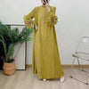 Wine Red Pleated Dress For Women Flower Sleeves Female Evening Party Elegant Clothing Ladies 2DB1827