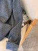High-Quality Korean Denim Shirt Collar Stitching Fake Two-piece Sweater Women Cardigan Chic Knitted Coat Female Tops