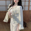 Korean Plaid Tweed Jacket Women White Round Neck Cropped Tassel Coat Autumn Single Breasted Office Lady Outwear