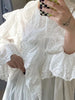 Elegant Chic Lace Maxi Dress White Cotton Autumn Spring Long Sleeve Women Dresses Loose Hollow Out Holiday Vestidos