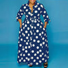 Autumn Dot Print Button Up Plus Size XL-5XL Women Blousers Maxi Dress Vestidos Streetwear Long Dresses Vestidos