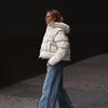 Two Wear Women's Winter Jacket Detachable Sleeve Padded Coat Stand Collar Hooded Puffer Coat Short Padded Coat Padded Vest